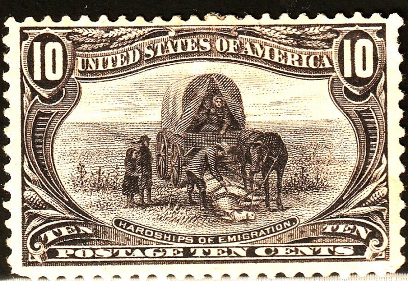 #290 US 10 CENT GRAY VIOLET TRANS, MISS-MINT-HGD-FINE-W/VERY SMALL THIN