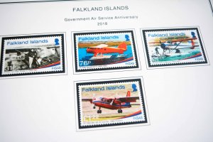 COLOR PRINTED FALKLAND ISLANDS 2011-2024 STAMP ALBUM PAGES (51 illustr. pages)