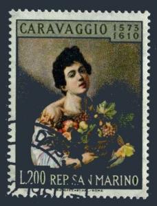 San Marino 472,CTO.Michel 681. Michelangelo da Caravaggio,1960.