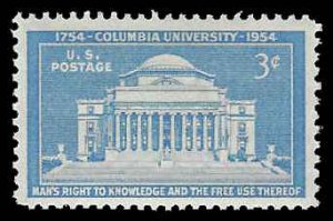 PCBstamps  US #1029 3c Columbia University, MNH, (11)