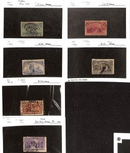 United States Postage Stamp, #232-237 Used, 1893 (B33)