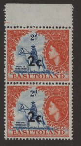 Mint Never Hinged SC63 SG60 2c on 2d Vertical Pair with selvedge at Top and G...