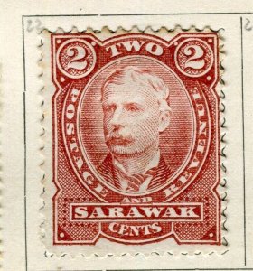 SARAWAK; 1895 early classic Brooke issue Mint hinged 2c. value