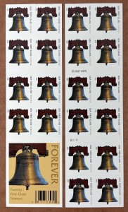 4127e LIBERTY BELL Booklet Pane of 20 US Forever Stamps MNH 2008 Plate S11111
