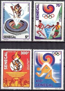 Senegal 1988 Olympics Games Seoul 1988 Set of 4 MNH