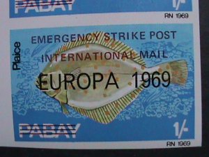 ​PABAY-1969-EUROPA-FISHES-EMERGENCY STRICK - INTERNATIONAL MAIL IMPERF PAIRS