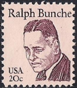 #1860 20 cent Ralph Bunche mint OG NH F-VF