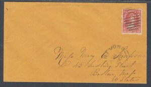 New Brunswick Sc 9 on 1867 orange cover to Boston, VF