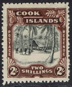 COOK ISLANDS 1944 PICTORIAL 2/- WMK MULTI STAR NZ