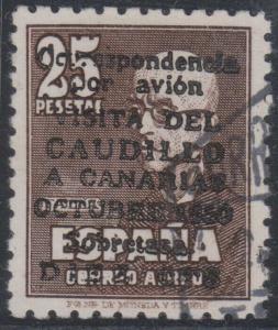 SPAIN 1950-51 Sc CB18a KEY VALUE WITHOUT CONTROL NUMBER USED VF SCV$1,500 