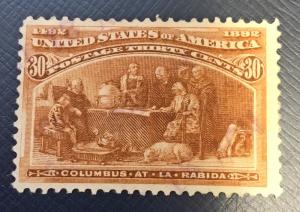 U.S.  Scott # 239  Used Lt. Hinge Mark      /  PL-4
