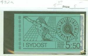 SWEDEN Stamp Booklet Scott 932a CV$5.50