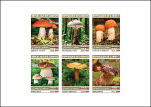 DJIBOUTI 2025 DELUXE PROOF - OVERPRINT ORIGINAL PACKAGING ON 2024 - MUSHROOMS MUSHROOM-