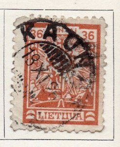 Lithuania 1923 Early Issue Fine Used 36c. 104220