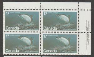 Canada Scott #853 Endangered Wildlife - Whitefish Stamp - Mint NH Plate Block