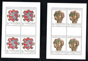 Czechoslovakia Sc 1817-8 NH Minisheets of 1972 - Prague Castle - Art