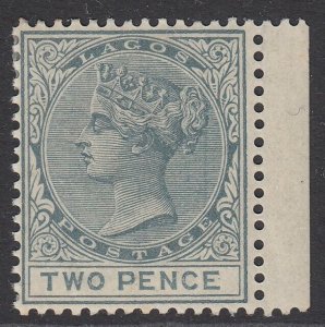 SG 23 Lagos 1884-86. 2d Grey. Very lightly mounted mint CAT £100