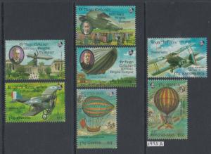 XG-AJ770 GAMBIA IND - Aviation, 1993 Zeppelin, Hot Air Balloons MNH Set