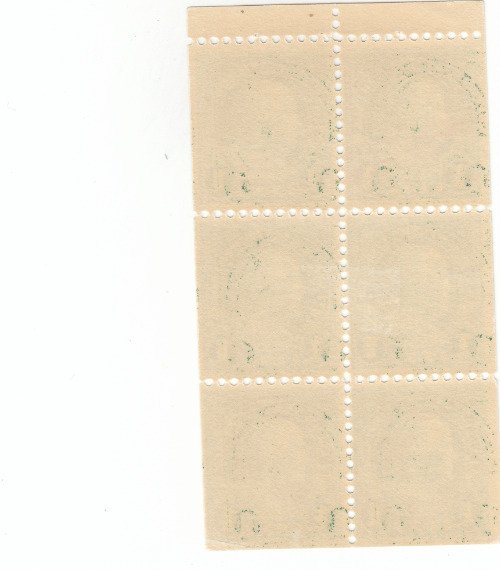 Scott# 552a - 1c Deep Green - Franklin - perf 11 booklet pane of 6 - MH