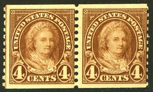 U.S. #601 MINT PAIR OG LH