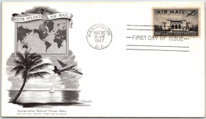 U.S. FIRST DAY COVER 10c REDUCED FOREIGN AIR MAIL RATE ARTMASTER CACHET 1947