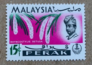 Perak 1965 15c Orchid, MNH. Scott 144, CV $0.80. SG 168