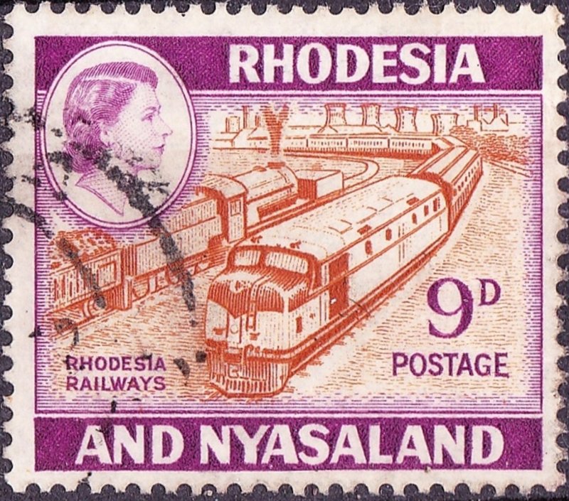 RHODESIA & NYASALAND 1962 9d Orange-Brown & Reddish-Violet SG24a