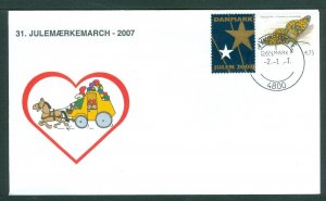 Denmark Cover. 2007.Mail Coach.Nykøb. F. “Christmas Seal Walk# 31.Sc#1389. # 02