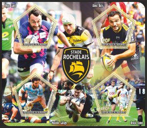 Stamps. Sports. Rugby, Stade Rochelais 2019 year 1+1 sheets perforated