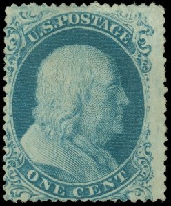 US SCOTT #22, Mint-Fine-OG-Hinged, Crowe Certificate, Thin, SCV $2200 garyposner