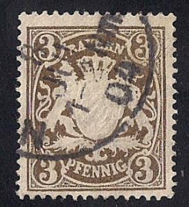 Bavaria #60 3 PF Coat of Arms Stamp used F-VF