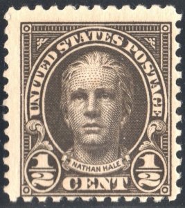 SC#551 1/2¢ Nathan Hale Single (1925) MNH