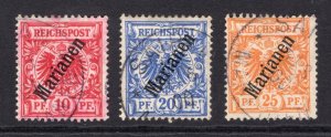 Mariana Islands 1900 '56 Degree' Partial Set - Used - SC# 13-15   (ref# 239268)