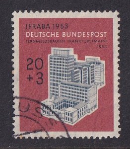 Germany  #B333  used   1953  Telecommunications building  20pf