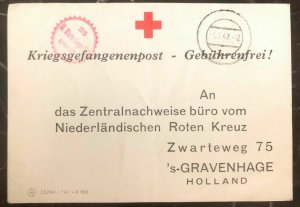 1942 Germany Prisoner War POW CAmp Stalag 2 Postcard Cover To RedCross Holland