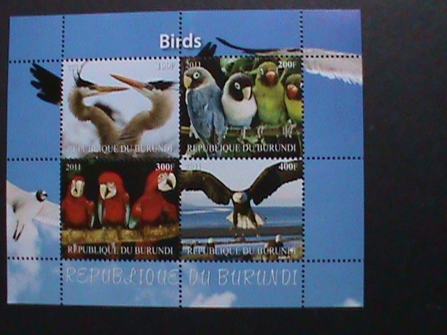 BURUNDI-2011 COLLECTIBLES- LOVELY BEAUTIFUL BIRDS-MNH S/S VERY FINE