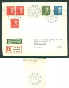 Sweden. 1949 FDC. Strindberg. Currency Control. Reg:. Sc# 3/404+3/05+06. Adr: