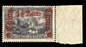 German Colonies, German Offices in China #55 Cat$57.50, 1906 1 1/2d on 3m, ri...