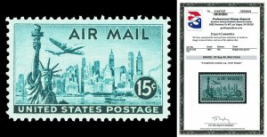 Scott C35 1947 15c Airmail Issue Mint Graded XF-Sup 95 NH with PSE CERT