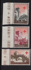 San Marino  #305-307    MNH 1951  Red Cross