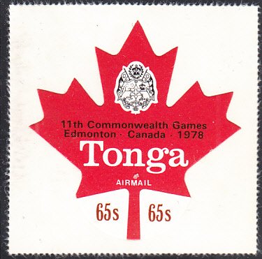 Tonga 1978 MH Sc #C243 65s Maple Leaf, Tongan Coat of Arms 11th Commonwealth ...