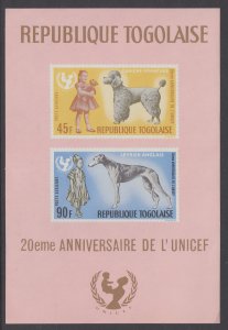 Togo C64a Dogs Souvenir Sheet MNH VF