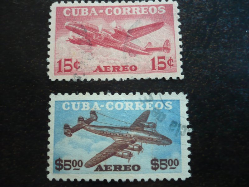 Stamps - Cuba - Scott#C75-C78 - Used Set of 4 Air Mail Stamps