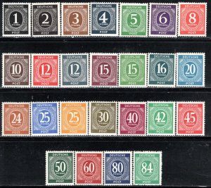 Germany AM Post Scott # 530 - 555, mint nh, w/o # 553