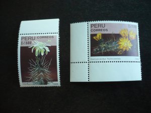 Stamps - Peru - Scott# 964-965 - Mint Never Hinged Part Set of 2 Stamps