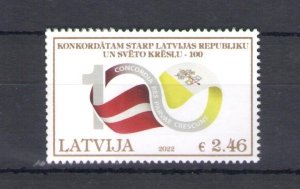 2022 Latvia - Concordat Centenary - Joint Issue with Vatican - 1 value - MNH**
