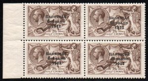 1927 2/6 grey-brown, left marginal block of 4, superb U/M mint. SG 86.
