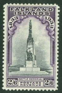 SG 135 Falklands 1933. 2/6 black & violet. Lightly mounted mint CAT £250...