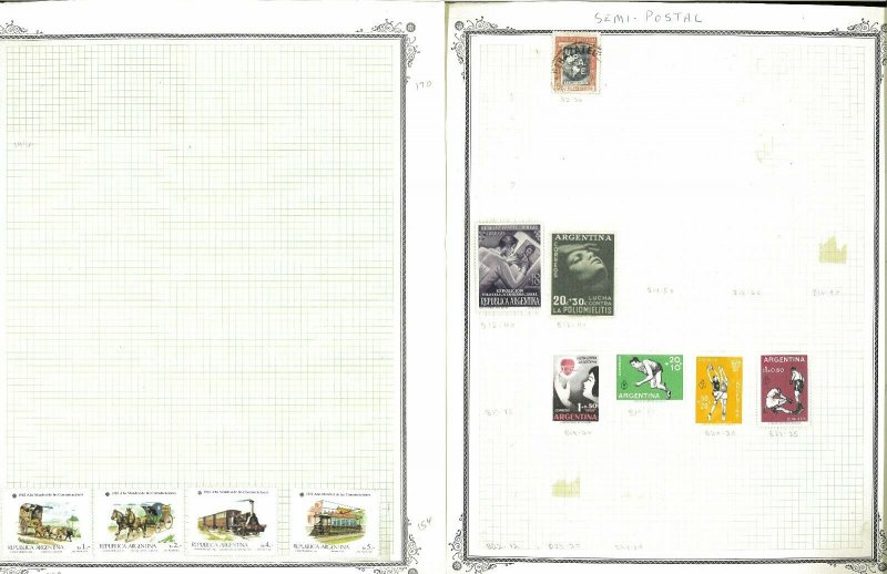 Argentina 1863-1987 M & U Hinged & in Mounts on Scott Blank Spec. Pages