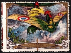 1914 WW One France Delandre Poster Stamp 1st Aeronautic Group